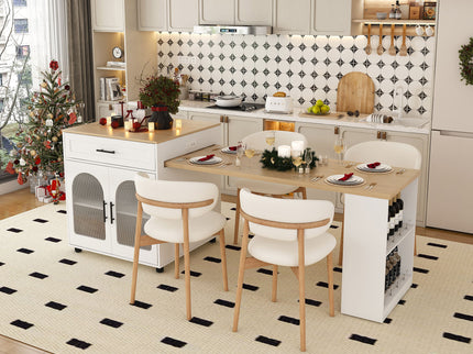 Expandable Kitchen Island With Power Outlet