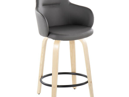 Boyne - Contemporary Fixed Height Counter Stool With Swivel (Set of 2) Round Footrest