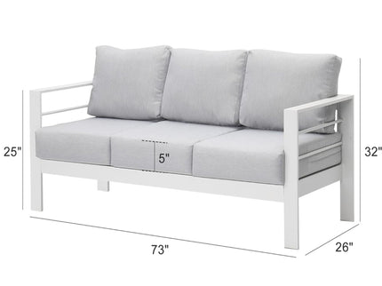 All-Weather Patio Sofa & Cushions, 3 Seat Outdoor Couch