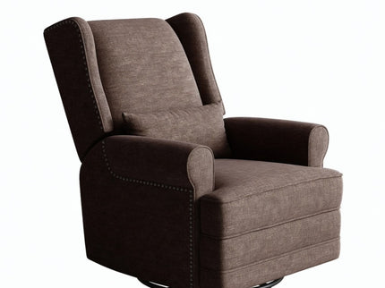 Extra Wide Swivel Recliner Glider Chair With Footrest - Brown