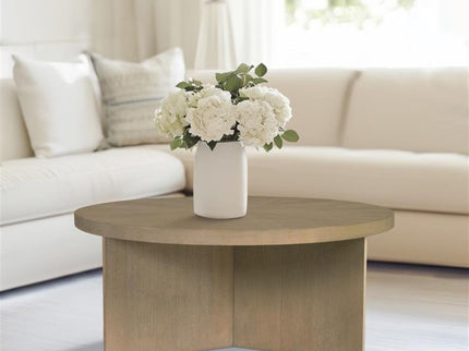 Round Coffee Table With Solid Veneer Top