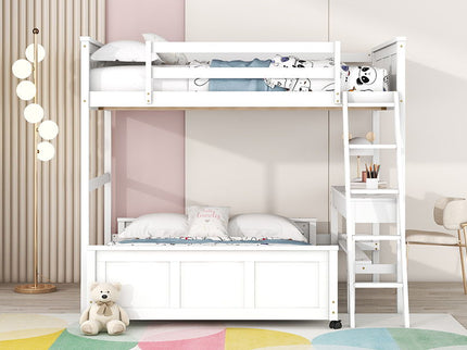 Full Over Full Bunk Bed With Desk