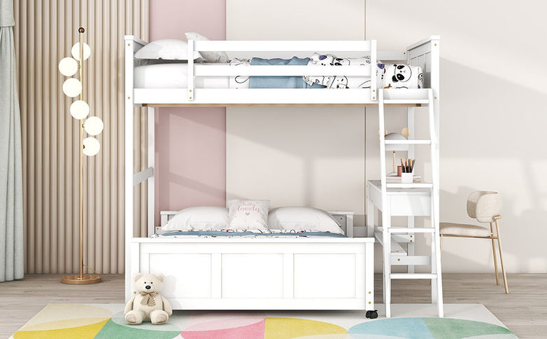 Full Over Full Bunk Bed With Desk