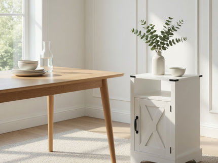 Farmhouse Nightstand, Charging Station & Storage
