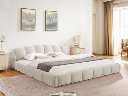 Upholstered Platform Bed Frame, Low Profile Floor Bed, No Box Spring Required