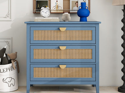 3 Drawer Cabinet, Natural Rattan, American Furniture