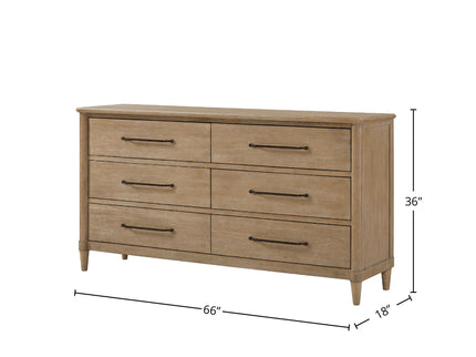 6 Drawer Dresser - Sand