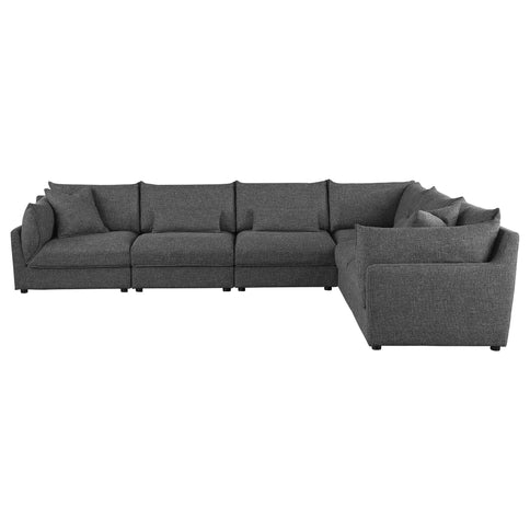 Tomasina - 6 Piece Modular Sectional Sofa With Plush Cushions - Black