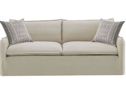 Upendo - Pattern Linen Sofa With 2 Toss Pillows - Beige