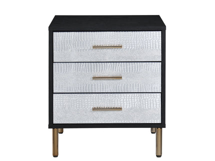 Myles - Nightstand - Black / Gold / Silver