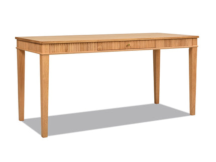 Dumont - Modern Farmhouse 1 Drawer Fluted Home Office Writing Desk - Natural Blonde