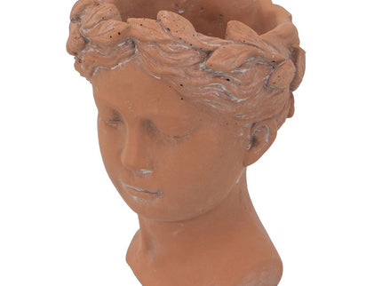 D6X9" Visage Head Bust Planter - Brown