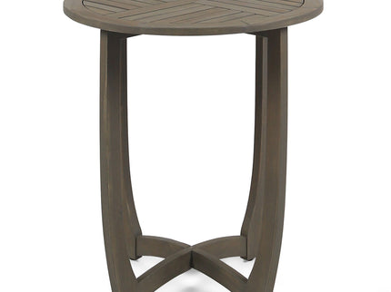 Hermosa - Rustic Circular Bistro Table - Gray