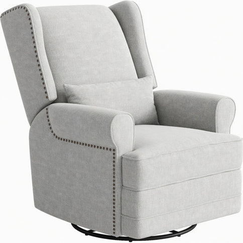 Extra Wide Swivel Recliner Glider Chair With Footrest