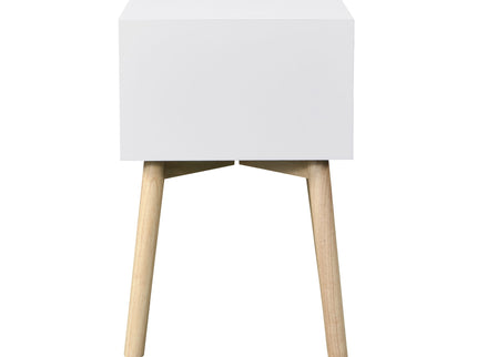 Bedside Table With 2 Drawers Mid-Century Modern Storage Cabinet For Bedroom