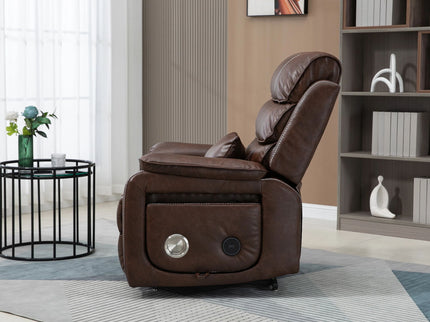 180 Degree Recliner Chair With Wireless Charging, Lumbar Support, And Dual Motor Lift - Brown