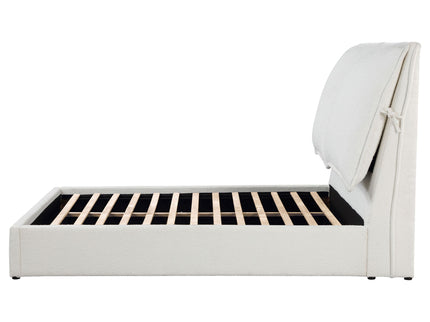 Corwyn - Queen Upholstered Panel Bed With Headboard Pillows - White