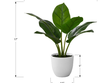 17" Tall, Artificial Plant, Aureum, Indoor, Faux, Fake, Table, Greenery, Potted, Real Touch, Decorative - Green / White