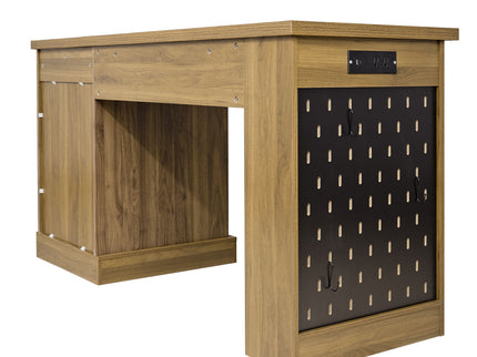 Modern Fluted Office Desk With Storage Cabinet