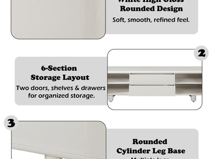 Keely - TV Stand - Gloss White