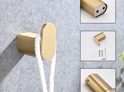 4 Pieces Bathroom Hardware Set Single Towel Bar, Towel Holder, Toilet Paper Holder