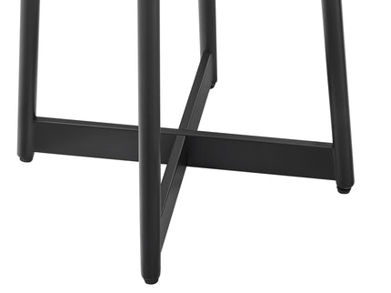 Ranlo - Round Accent Table With Geometric Legs - Black