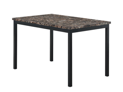 Faux Marble Top With Metal Frame Dinette Table - Black