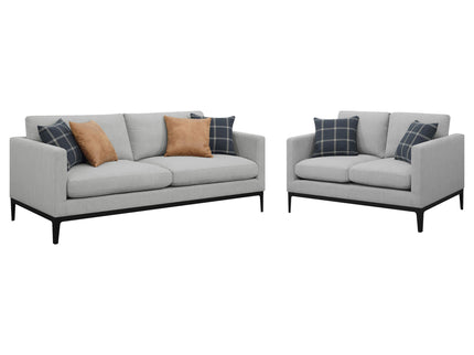 Montauk - 2 Piece Arms Living Room Set With Upholstered Seating - Light Gray