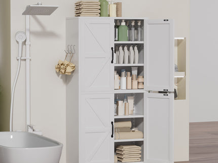 Kitchen Pantry Cabinet With Adjustable Shelves, Heavy Duty Storage - White