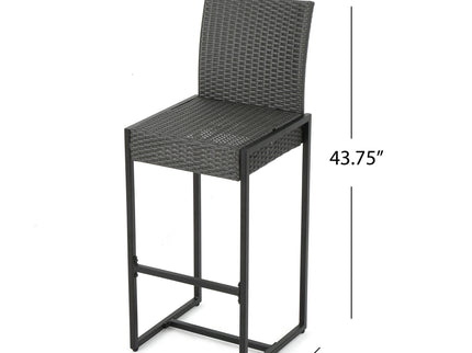 Outdoor Barstool With Hand Crafted Details (Set of 2)