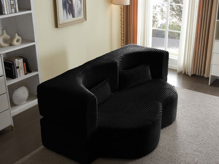 Floor Convertible Sleeper Sofa Bed With 2 Pillows
