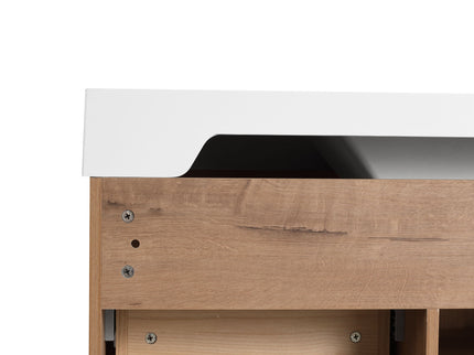 48" Freestanding Bathroom Vanity With Sink, Soft Close Cabinet Doors, 4 Drawers - Imitative Oak