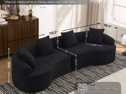 4 Seater Sofa With Fabric, 30D, 60 Hardness Full Sponge, 4 Pillow For Living Room, Home Furniture Sleeper Sectional Sofa For Apartment