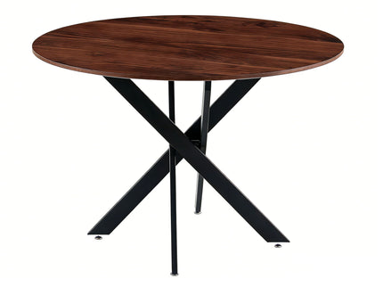 Mid-Century Dining Table For 4 - 6 People With Round Table Top, Pedestal Dining Table, End Table Leisure Coffee Table, Cross Leg