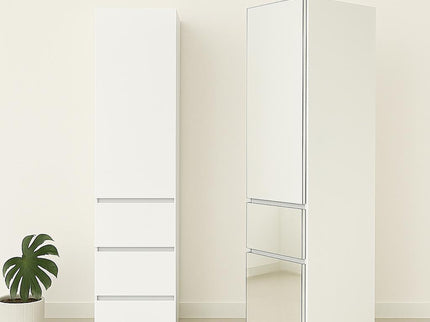 Elise - Modular Closet System With Mirror And Customizable Storage - White