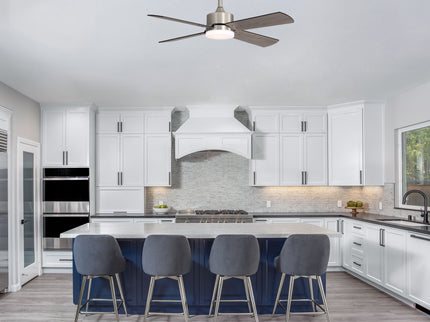 42" Ceiling Fan With Light And Memory Function, DC Reversible Motor, 4 Blades