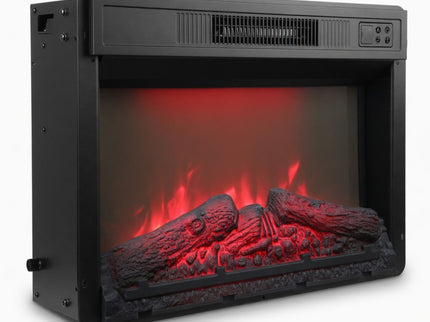 Electric Fireplace Insert Heater With Multicolor Flames, Remote Control - Black