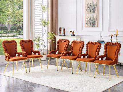 Puffy Bubble, Ball Chain Chair With Armrests For Dining Room (Set of 2)