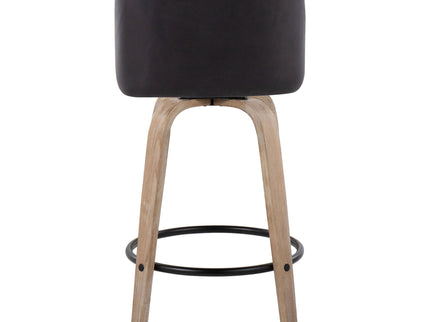 Toriano - Contemporary Fixed-Height Counter Stool & Swivel With Round Footrest (Set of 2)