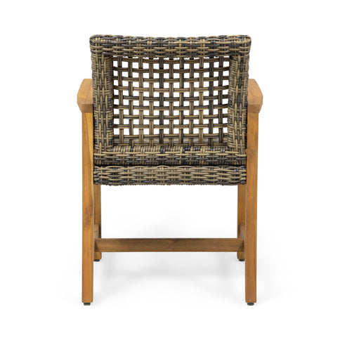 Outdoor Dining Chair Acacia Wood Frame (Set of 2)