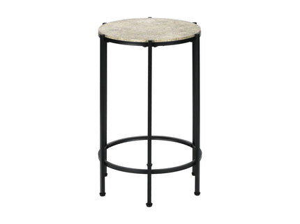 Round Accent Table For Living Room - Black