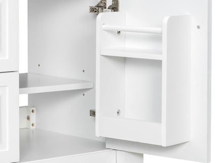 Freestanding Bathroom Vanity With Sink, Adjustable Shelf & Flip Drawer