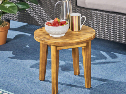 Outdoor Acacia Wood Side Table With Weather Resistance