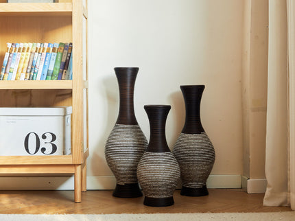 Tall Designer Floor Vase With Elegant 2 Tone