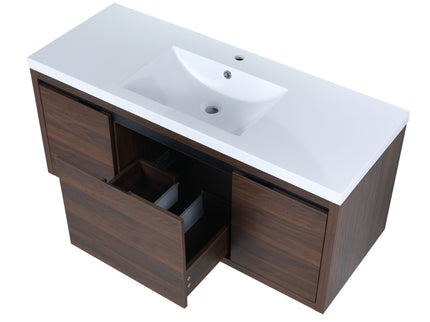 Floating Bathroom Vanity With Resin Sink And Soft Close Doors