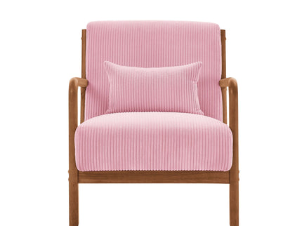 Upholstered Armchair With Back Support Pillow