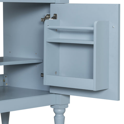 Modern Bathroom Vanity With Sink, Freestanding Cabinet With Flip Drawer & Adjustable Shelf