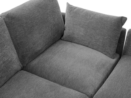 Modern Modular U-Shaped Sofa Bed With Movable Ottoman, USB Ports, Phone Holder