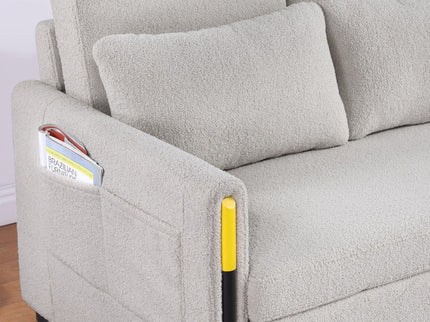 Percy - Teddy Sleeper Loveseat With Dual-Pull Sleeper Design