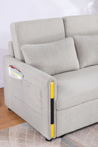 Percy - Teddy Sleeper Loveseat With Dual-Pull Sleeper Design